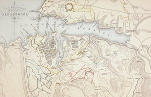 Plano del sitio de Sebastopol, 1883 de English School
